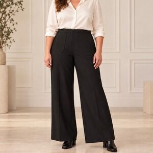 Maison Common German Designer Luxe Pants Wide Leg EU 46 US 16 Executive Chic